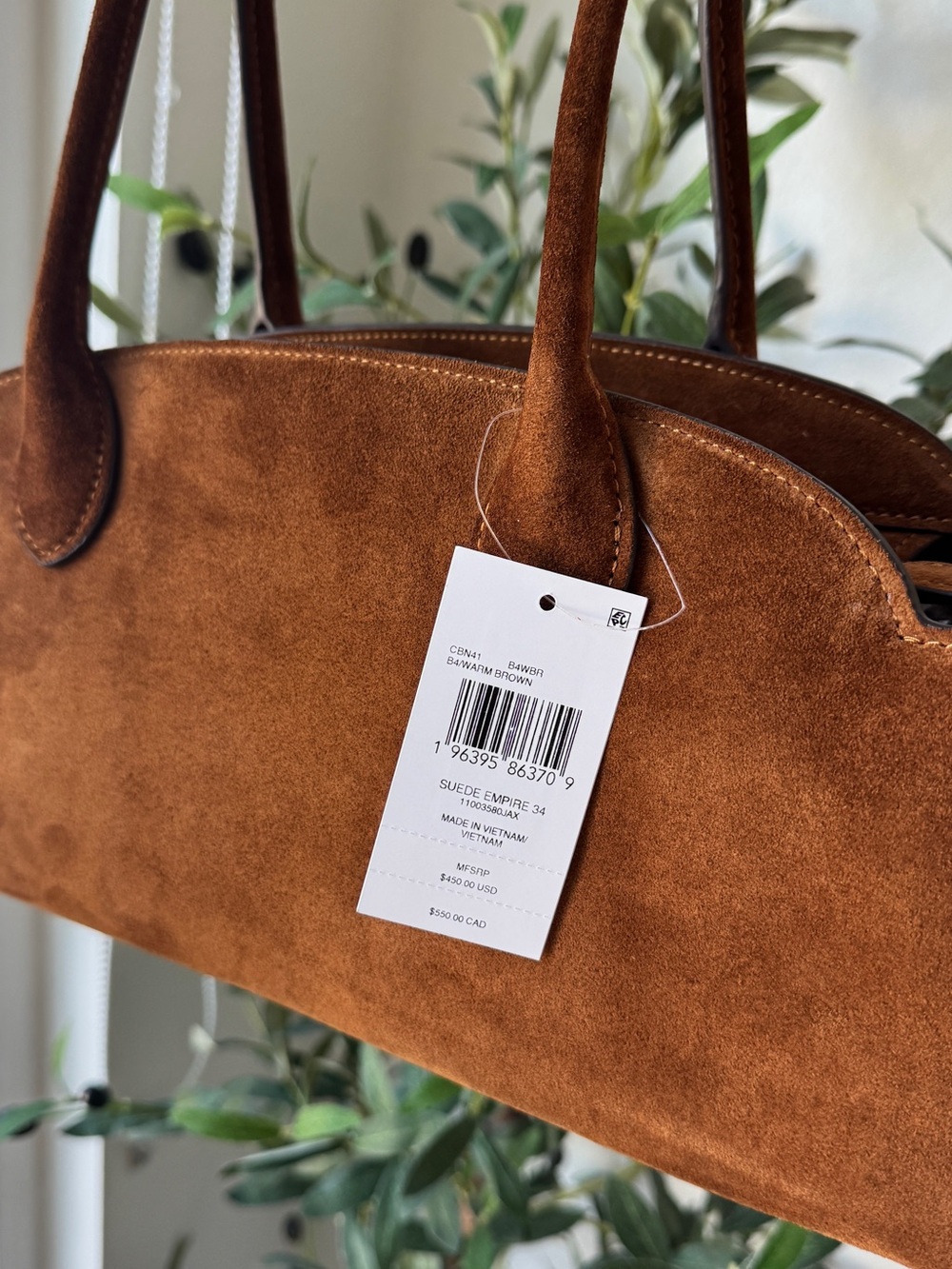 Coach Warm Brown Suede Empire 34 - Picture 5 of 10